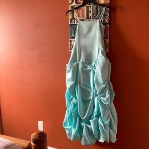 Custom pageant dress - acqua colored